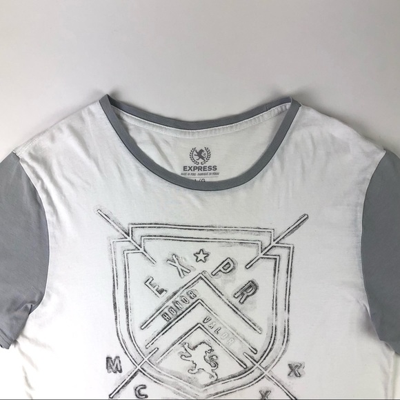 Express Color Block Airbrush Badge Graphic Tee - Picture 4 of 13